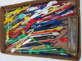 Large lot of assorted swizzle sticks, glass and plastic