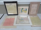 Five Dane County and Two Jefferson County plat maps, matted