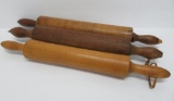 Three vintage wooden rolling pins
