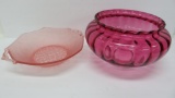 Pink and cranberry glass, 6