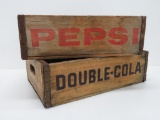 Double - Cola and Pepsi wooden crates, 18 1/2