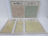 Five 1907 Walworth County plat maps, pages from atlas, 15