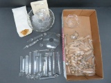 Crystal lamp shades and prisms, about 60 piece lot
