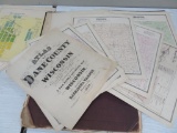 50 Assorted maps from Dane County, loose Atlas maps, all as found
