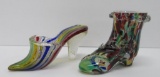 Venetian glass slipper and art glass boot, 4