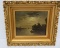 C Tredupp oil on board, moonlit seaside scene, gold leaf frame