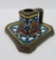 Gouda Art Pottery candlestick, 3 1/2