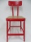 Red metal shop stool utility chair