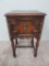Jacobean style side table, single drawer, 14 1/2