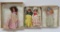 Four Nancy Ann Storybook dolls, bisque, three doll boxes, 5 1/2