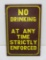 Wooden painted No Drinking sign, 18