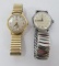 Two vintage men's wrist watches, 14kt gold Omega and Timex waterproof
