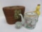 Fitted Tea set in basket and Sprinkle Plenty Laundry shaker