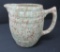 Very nice green and brown spatterware milk pitcher, 7 1/2