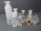 8 vintage clear glass small perfume bottles, 2 1/4