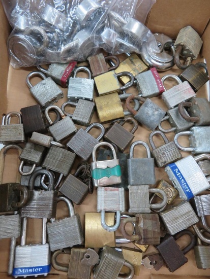 58 assorted locks, key and combination