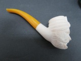 Meerschaum style pipe, Turkish man, yellow stem, 6