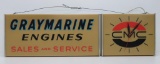 Gray Marine Engines Sales and Service advertising sign with clock, not working