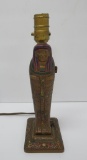1923 Louis V Aronson mummy lamp, Egyptian Revival, Art Deco Nouveau nude, working, 11