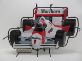 Marlboro and Mobil oil race car neon, working, great neon color, 42