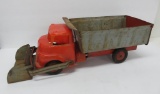 Wyndotte dump truck with bucket front, plastic and metal, 19
