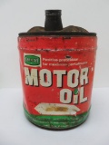 Farm-Oyl Motor Oil can, five gallon