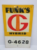 Funk's Hybrid corn metal advertising sign, 16