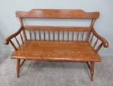 Maple settle bench, Ethan Allen, 4' long, 21