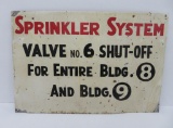 Metal Sprinkler System sign, 18