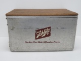 Schlitz metal cooler with vinyl cover, 22