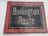 Burlington Route, railroad metal sign, 30