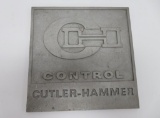 Cutler-Hammer Control cast metal sign, 12
