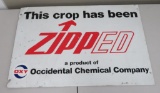 Metal crop chemical advertising sign, Zipped by OXY, 36