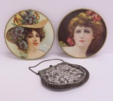 Vintage beaded purse and vintage inspired decorative flu covers