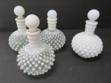 Four hobnail Cologne bottles, 6