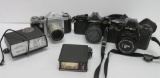 Vintage 35 mm film cameras, Pentax and Minolta