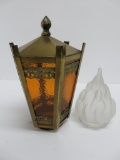 Two interesting lamp shades, flame and light post styles