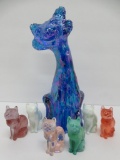 7 Summit and Mosser glass cat figurine lot