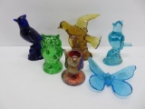 Six glass birds and butterfly figures, Summit and Mosser, 3
