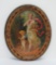 HD Beach Co Coshocton #1 tin, oval, cherub and lady, 16 1/2