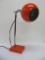 MCM desk lamp, orange, partial tag, 16