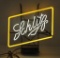 Hanging Schlitz neon light, The Beer that made Milwaukee Famous on transformer, 23