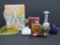 Seven vintage perfume bottles, three with boxes