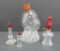 Four vintage glass perfumes, 1 3/4