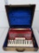 Americana red accordion, seven switch, 120 bass with case, 18