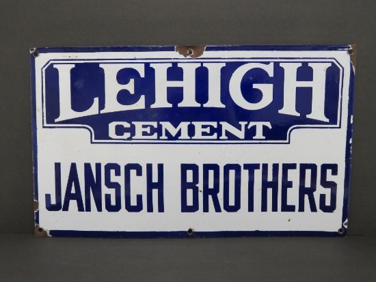 Lehigh Cement Jansch Brothers, enamel sign, 20" x 12"