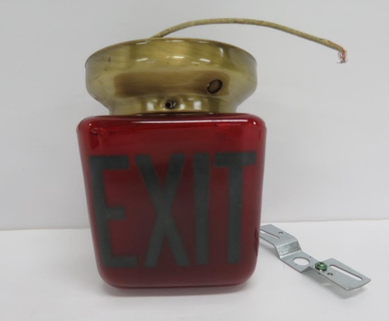 Ruby red Exit light fixture, 4 1/2"