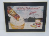 Hamm's Beer framed advertisement, Holiday Refreshment, 24