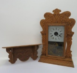 Oak gingerbread press carved clock 22