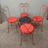 Four Ice Cream Chairs and Side Table